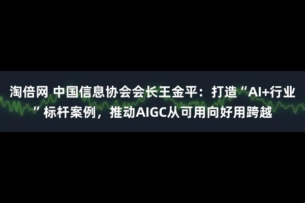 淘倍网 中国信息协会会长王金平：打造“AI+行业”标杆案例，推动AIGC从可用向好用跨越